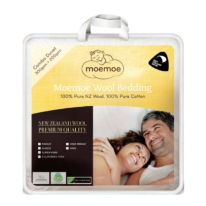 Moemoe 100% New Zealand Wool Combo Duvet Inner - 200+300gsm Queen
