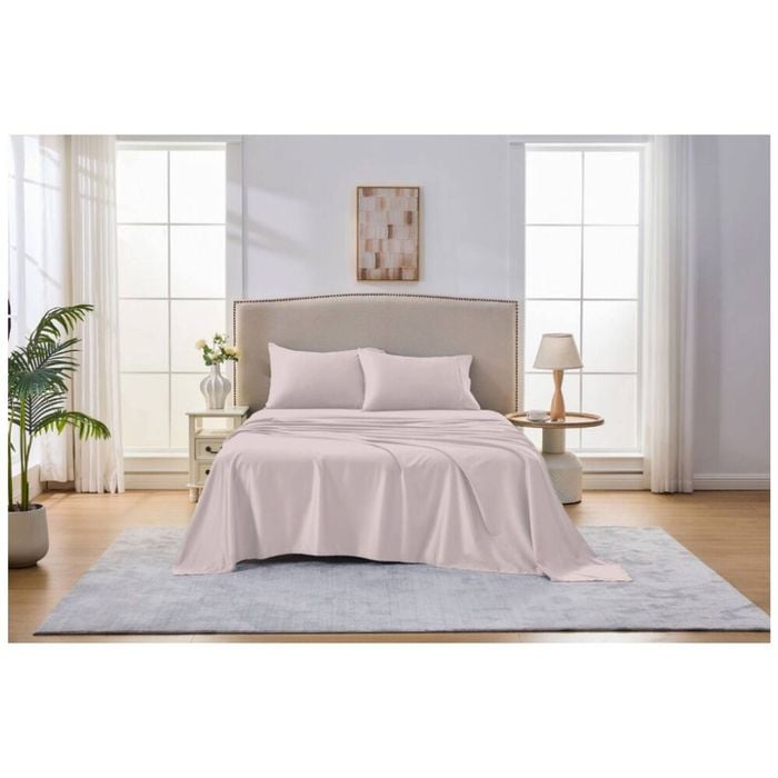 Grosvenor House 500TC Egyptian Cotton Sheet Set W/ Pillowcase Super King Pink