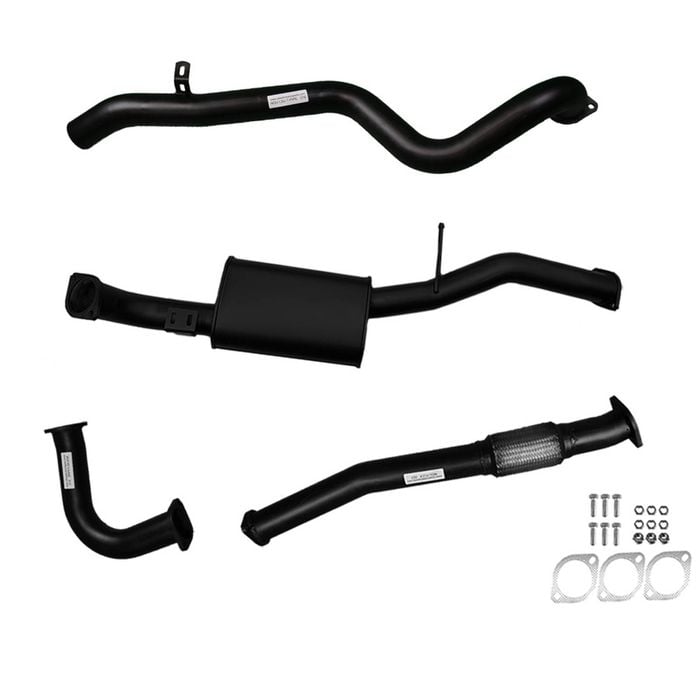 Ignite Exhausts Turbo Back For Nissan Gu Patrol 4.2l Leaf Spring Ute 3" No Dump Pipe With Muffler Black Aluminised Steel