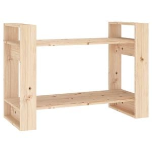 vidaXL Solid Wood Pine Book Cabinet/Room Divider Bookcase Shelf Rack Storage