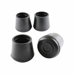 Surface Gard 25mm Black Round External Rubber Chair Tips - 4 Pack