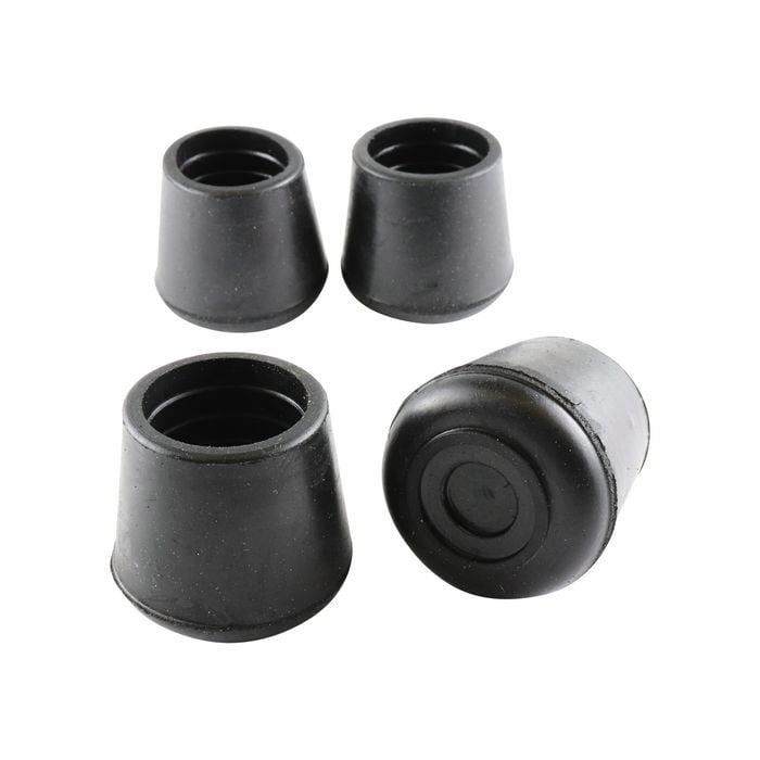 Surface Gard 25mm Black Round External Rubber Chair Tips - 4 Pack