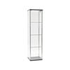 West Glass Display 4 Tier Cabinet Trophy Display Storage Shelf 1 Door Led Lights Black