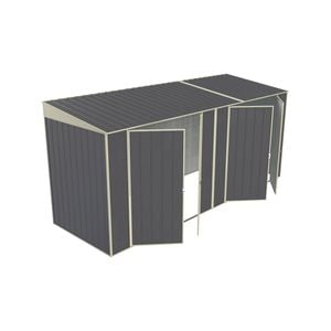Build-a-Shed 1.5 x 4.5 x 2.0m Skillion Double Plus Double Hinged Side Doors Shed - Grey