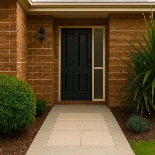 Pattern Tape can be used before LiquidStone to create a patterned or stencilled concrete effect.