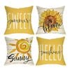 Catzon 4 Pcs Sunflower Throw Pillow Covers Summer Porch Home Decor 50X50cm-Set 4