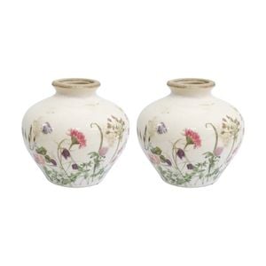 2pk Lvd Bud Botanical Ceramic Jug/vase Home/garden Decor 12.5x12.5x12.5cm