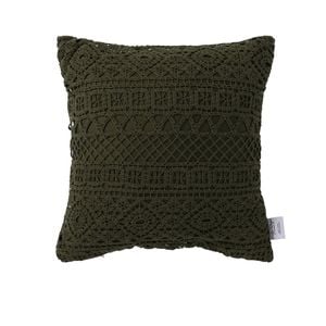 Vintage Design Homewares Tenille Olive Cotton Lace Cushion Cover 45 x 45 cm