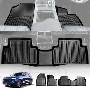 3D All-Weather Floor Mats for Hyundai Santa Fe 2018-2023 Heavy Duty Carpet Liners Accessories