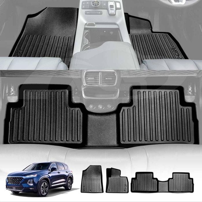 3D All-Weather Floor Mats for Hyundai Santa Fe 2018-2023 Heavy Duty Carpet Liners Accessories