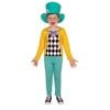 Mad Hatter Halloween Costume Child Alice in Wonderland Outfit with Hat Top and Pants, 6-8-YRS