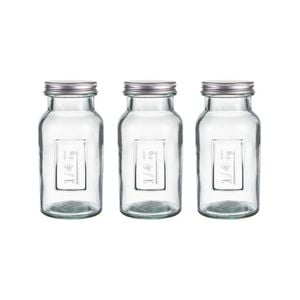 3PK Ladelle Eco Recycled Rustico 250ml Clear Storage Glass Bottle Container