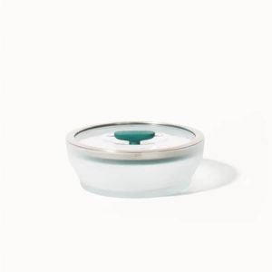 Anyday The Medium Shallow Dish | Kale | Glass Microwave Steamer
