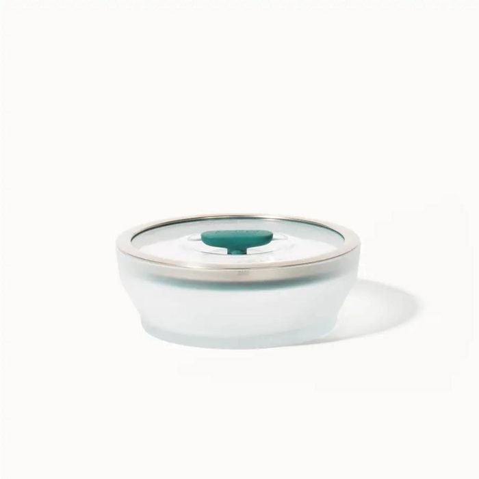 Anyday The Medium Shallow Dish | Kale | Glass Microwave Steamer