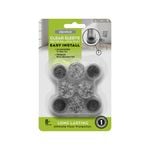 Slipstick 20 - 24mm Diameter Clear Sleeve Felt Chair Leg Floor Protection - 8 Pack