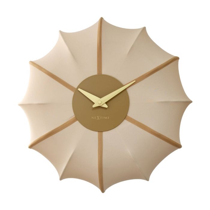 Nextime Ultimo Wall Clock Fabric Oriental Lantern Silent Champagne 50cm