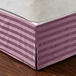 CottonMore 500TC 100% Premium Cotton Bed Skirt Bed Valance Striped pattern - Queen