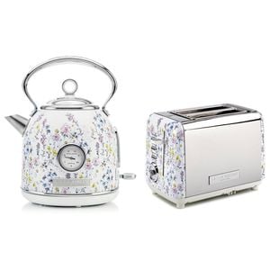 Laura Ashley 1.7l Dome Electric Kettle And 2 Slice Toaster Combo Wild Meadow