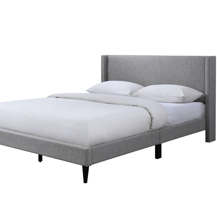 Shari Queen Bed Dark Grey Fabric