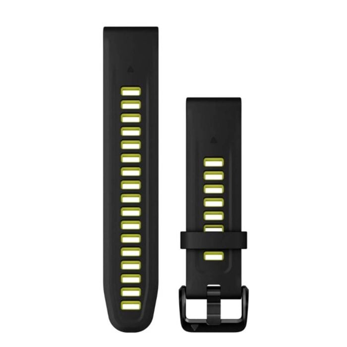 Garmin Fenix 7S Pro 20mm QuickFit Silicone Replacement Black Electric Lime