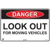 Pinnacle 600 x 400mm Poly Danger Look Out For Moving Vehicles Sign 