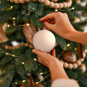 Sherwood Sugar-coat effect Christmas Baubles White Pack of 6