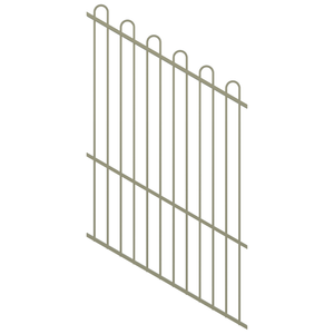 ProtectorAl 0350-1200W x 1800H Pale Eucalypt Loop Top Pool Fence Panel Raked 16-30º