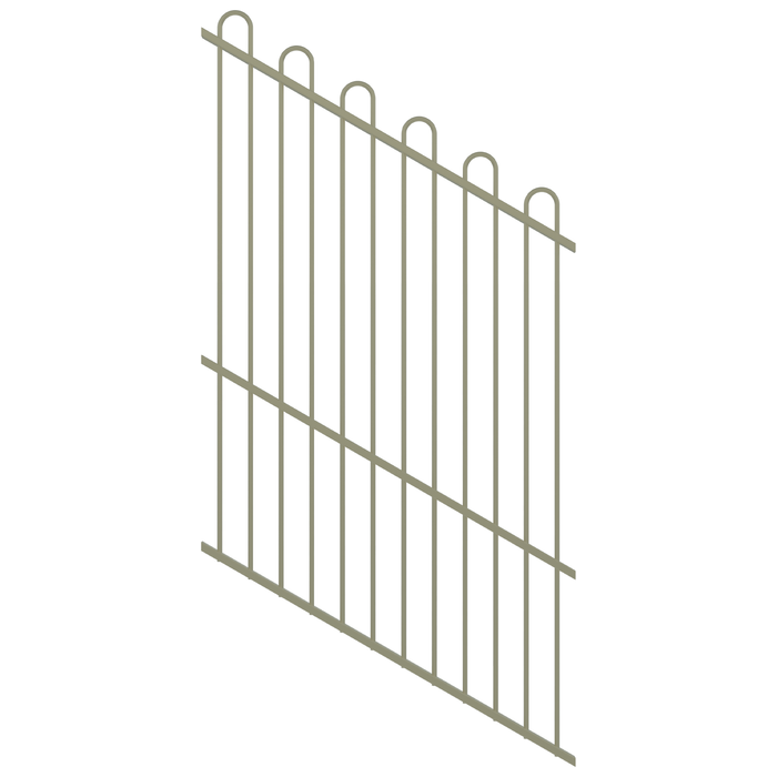 ProtectorAl 0350-1200W x 1800H Pale Eucalypt Loop Top Pool Fence Panel Raked 16-30º