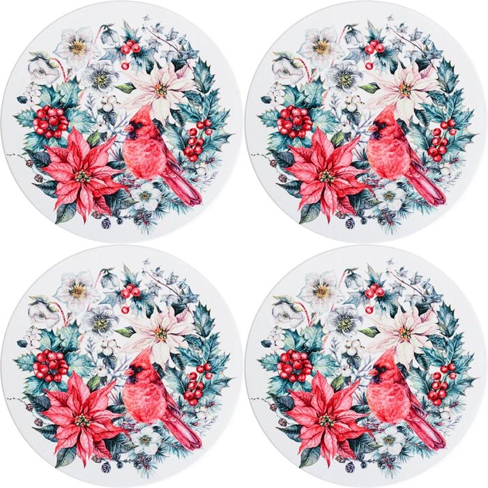 4PK LVD Trivet Red Robin Decorative Tableware/Serveware Home Kitchen