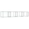vidaXL Dog Cage with Doors Dog Kennel Crate Animal House Grey Galvanised Steel 8x2x1.5 m