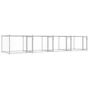 vidaXL Dog Cage with Doors Dog Kennel Crate Animal House Grey Galvanised Steel 8x2x1.5 m