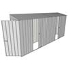 Build-a-Shed 0.8 x 4.5 x 2m Skillion Single Hinged Door Shed with Dual Single Sliding Side Doors - Zinc
