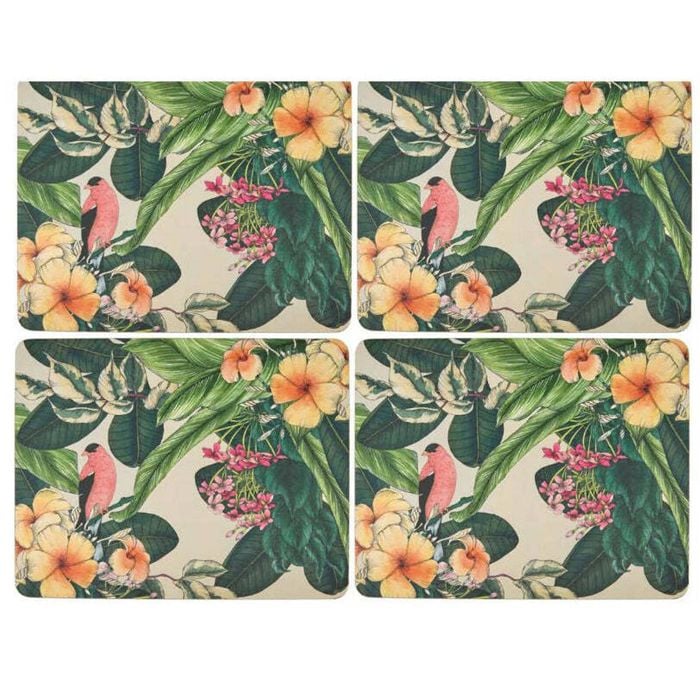 4pc Maxwell & Williams The Blck Pen Frangipani Placemats Design Set 10.5cm