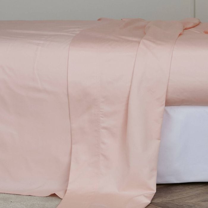 Bedding Co. Flat Sheet 1200TC Egyptian Cotton Soft Pink Double