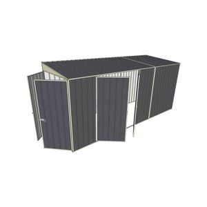 Build-a-Shed 1.5 x 4.5 x 2m Double Hinged Side Door Skillion Shed - Grey