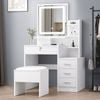 Alfordson Dressing Table Stool Set Led White
