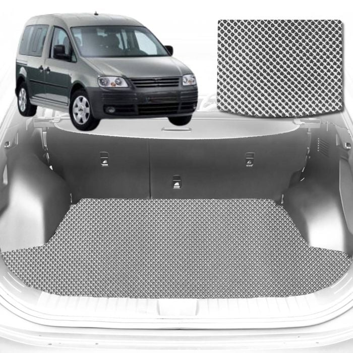 6D Diamond Car Boot Mat for VolksWagen Caddy 2005-2021-Cargo Mat-Grey-Outback GT
