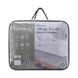 Dreamaker Classic Allergy Sensitive Antimicrobial Electric Blanket Double Bed | Overheat Protection Fully Fitted  Heated Topper