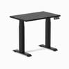 Desky Dual Mini Black Ash Hardwood Sit To Stand Desk 800x500mm Matte Black Frame