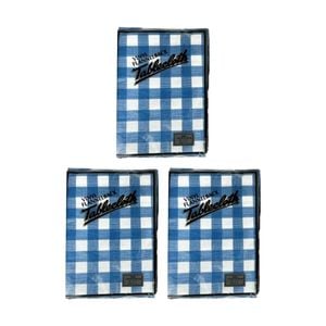 3PK Braz Vinyl Flannelback Checkered Tablecloth 132x178cm Assorted