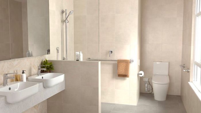 Luna Wall Faced Toilet Suite with Livewell Bidet Seat_Luna Semi Recessed Basin