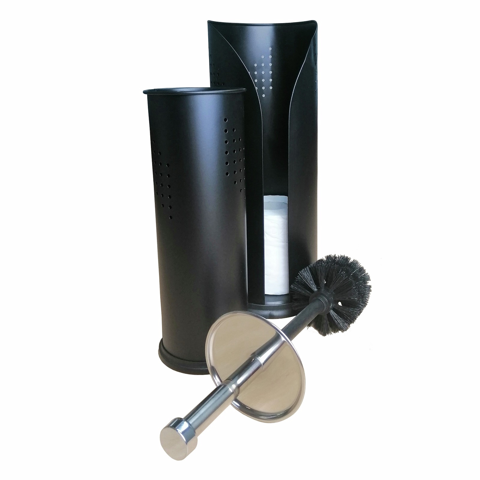 Barelli Matte Black Toilet Brush and Roll Holder Combo product image