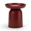 Sirkel Round Merlot Red Steel Pedestal Side Table