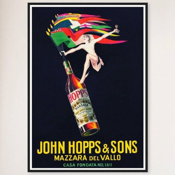 Galrie John Hopps and Sons Vintage Mazzara Del Vallo Advertising Poster Art, Black Frame, A3 30 x 42cm (12 x 16inch)