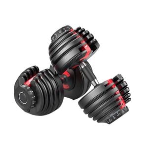 FitnessLab 48kg Adjustable Dumbbell Set Weight Plates 2x 24kg
