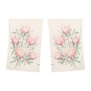 2pc Canningvale Aussie 45x70cm Cotton Tea Towel Botanical Protea