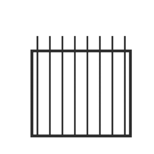 RapidFence Square Tube Picket Gate 900x900mm BLK