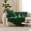 Dreamaker Chunky Embossed Fleece Throw Blanket Emerald Green - 130 X 170cm