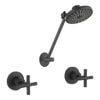 Mondella Resonance Matte Black 1/2 Turn Cross Handle All Directional Shower Set