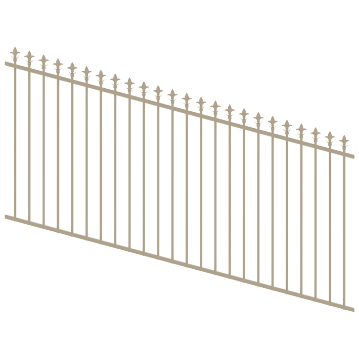 ProtectorAl 1201-2400W x 1200H Paperbark Spear Top Pool Fence Panel Raked Up to 15º